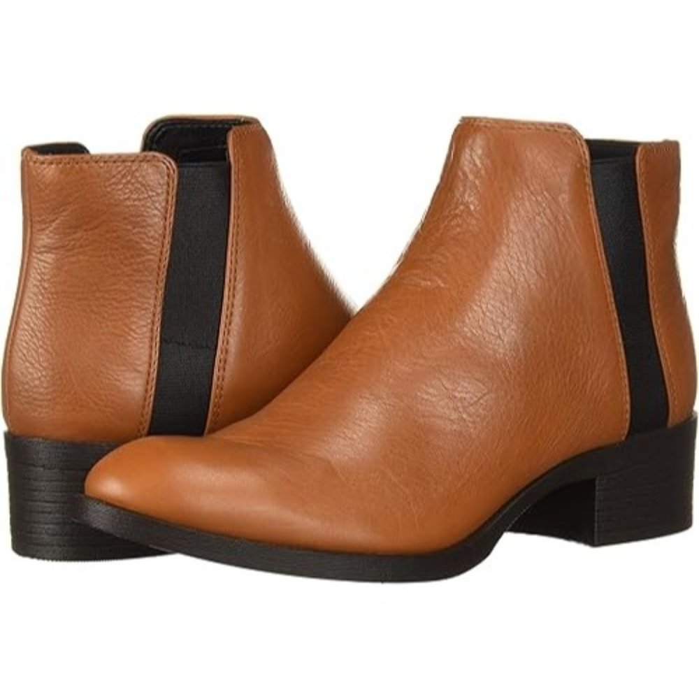 Kenneth Cole New York Women's Levon Chelsea Fashion Boot with Elastic Cognac 7M